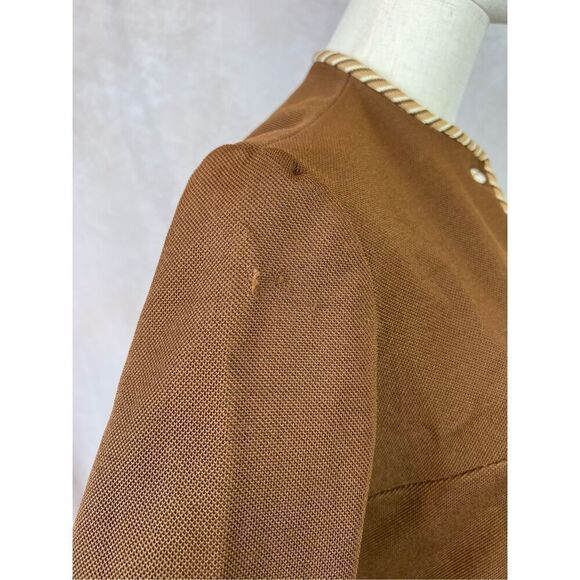 Vintage 70s 60s Brown Shift Dress Mod MCM GoGo Disco Size Medium - Picture 10 of 10